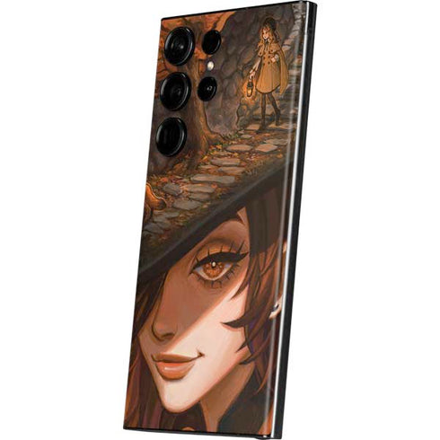 Halloween Pumpkin Witch with Fox by Ivy Dolamore Galaxy Skins